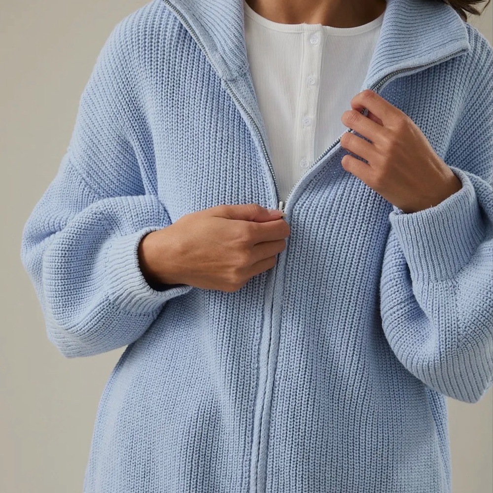 Soft Blue Knit Cardigan